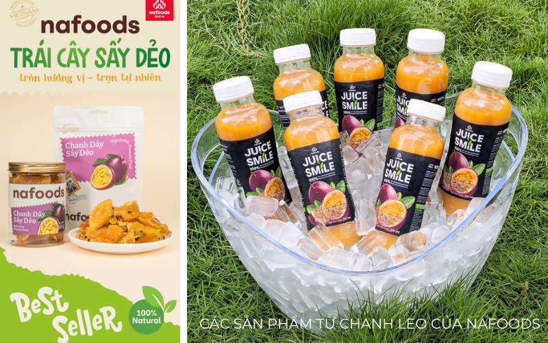 chanh dây sấy dẻo và puree chanh dây nafoods